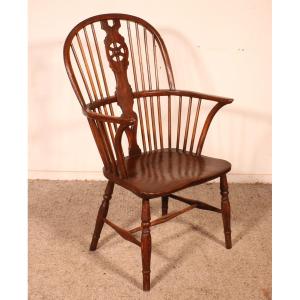 Windsor Armchair In Yew And Ash Wood - 18th Century