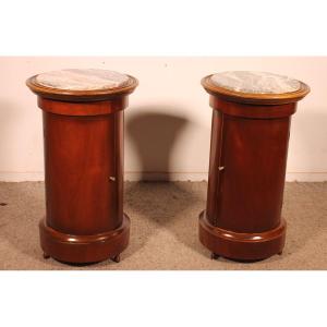 Pair Of Mahogany Somnos/ Bedside Tables