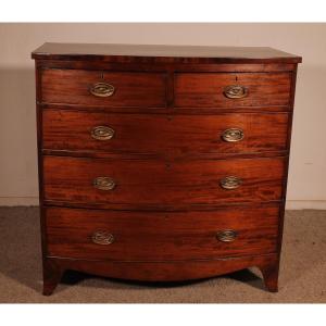 Bowfront Chest Of Drawers In Mahogany, Early 19th Century