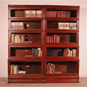 Pair Of Globe Wernicke London "waterfall" Bookcases In Mahogany, Circa 1900