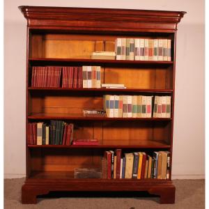 Large Open Bookcase In Oak - 19th Century