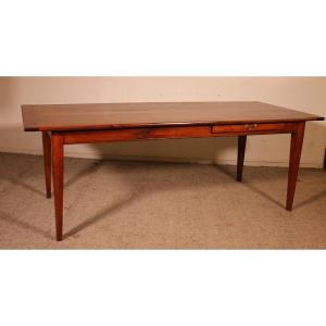 19th Century Cherry Wood Refectory Table Of  92cm Wide