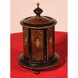 Napoleon III Cigar Humidor In Blackened Wood And Brass