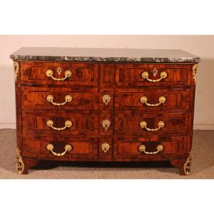 Louis XIV Period Dauphiné Region  Chest Of Drawers In Olive Wood Marquetry