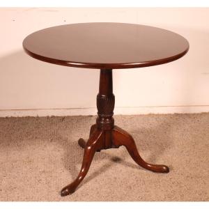 Mahogany Tripod Table Or Tiltop Table With One-piece Top - 18th Century