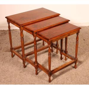 Nesting Tables In Satin-wood And Brass Inlays