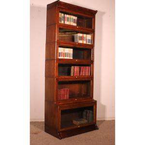 Stacking Bookcase In Oak Of 6 Elements With An Advanced Lower Part (height 2m19)