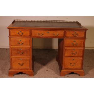 19th Century Oak Pedestal Desk