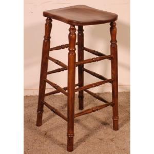 19th Century Elm High Bar Stool