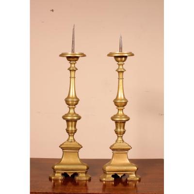 Pair Of Italian Torch End 17 ° Century