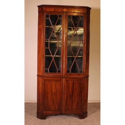 Corner Cabinet In Mahogany-18th Century-georgian