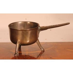 17th Century Tripod Apothecary Skillet Dated 1698 From The Ward Rvmens Family