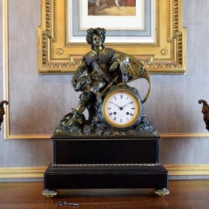 Pendulum Bronze And Marble Jean Bart The Corsair XIXth