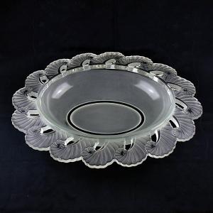 Large Art Deco Bowl In Verlys Crystal Above All Table