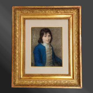 Pastel Signed Portrait Of A Young Boy From The 1st Empire Period, 1806