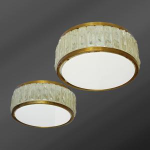 Pair Of Jean Perzel Ceiling Lights Model 2058 A - Art Deco