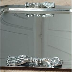 Maria Pergay's Silver-plated "passementerie" Tray Circa 1970