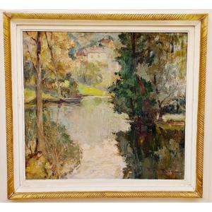 Banks Of The Vézère Dordogne By François Florit Early 20th Century