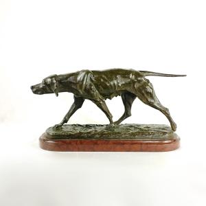 Bronze Hunting Dog By Eugène De Gaspary, Late 19th Century