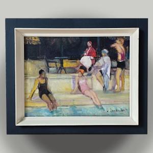 "at The Swimming Pool" By Patrice Landauer