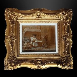 Ink Wash Drawing By Gustave Greux "abstinence"