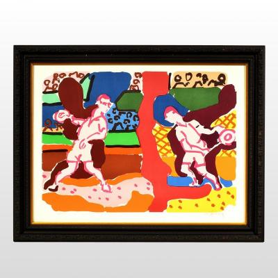 Tennis Party Lithography By Charles Lapicque