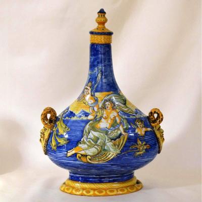 Pilgrim's Bottle Or Fiasca Da Pellegrino Majolica Italienn