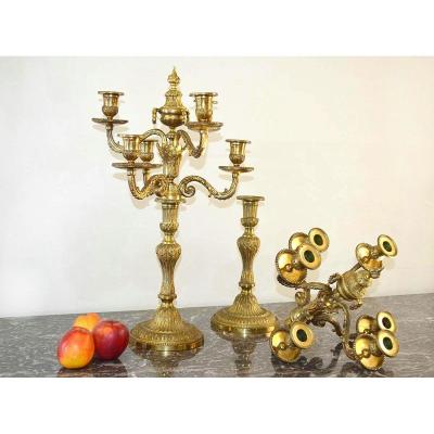 Pair Of Candelabra Candlesticks Louis XVI Style
