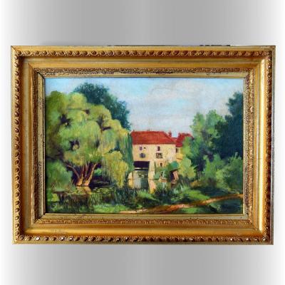 Nogent l'Artaud Old Mill Edge Of Marne 1939 Signed E.larc