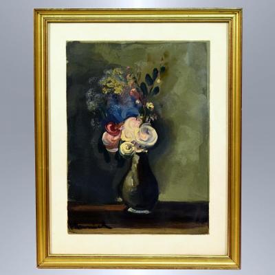 According To M. De Vlaminck Heliogravure Bouquet Of Flowers
