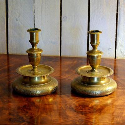 Pair Of Bronze Candlesticks Candlesticks XVII