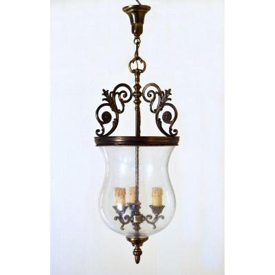 Vestibule Lantern In Brass And Glass