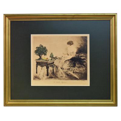 Etching The Japanese Garden By Louis Icart