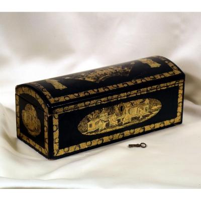 Glove Box Box In Lacquered Wood China XIXth
