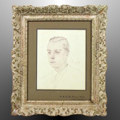 Edward VIII Prince Of Wales Engraving From Ap. Sketch By Lucien Mignon Prince Of Wales