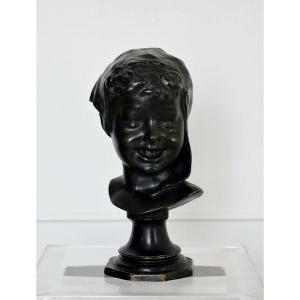 Bust Of A Child In Patinated Plaster