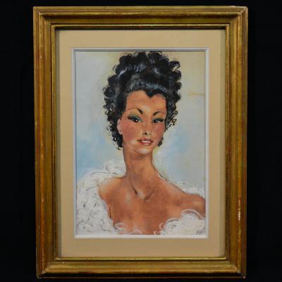 Watercolor Gouache "elegant Way" Signed Denis