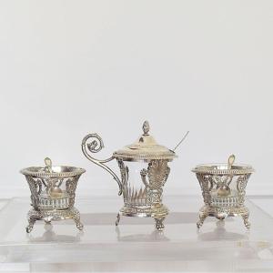 Salerons Mustard Maker Sterling Silver Old Man 1st Title Big Guarantee