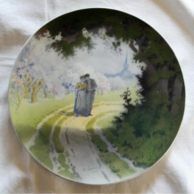 Earthenware "rendezvous Galant" By Edmond Lachenal