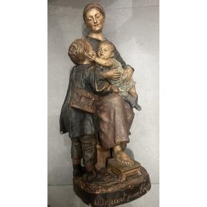 Terracotta Ceramics By Alphonse Louis Hanne: Departure For School