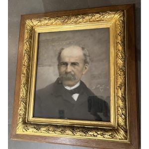 Auguste Barthon: Pastel Portrait Of A Man 1887
