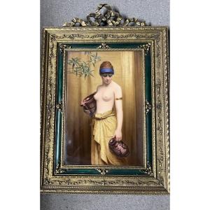 Porcelain Plaque Signed Wagner