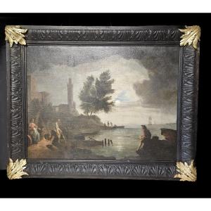 Important 18th Century Italian Navy Animated Port Scene