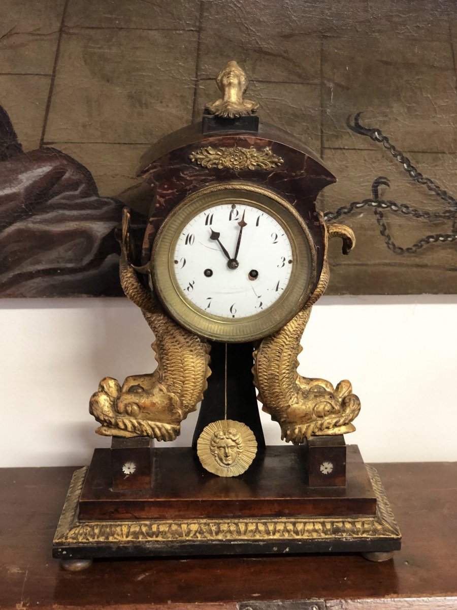 Horloge De Table En Bois Empire