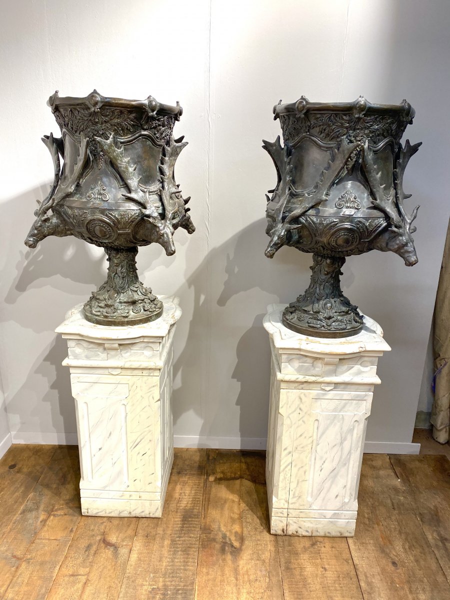 Paire De Vases En Bronze Des Années 1950