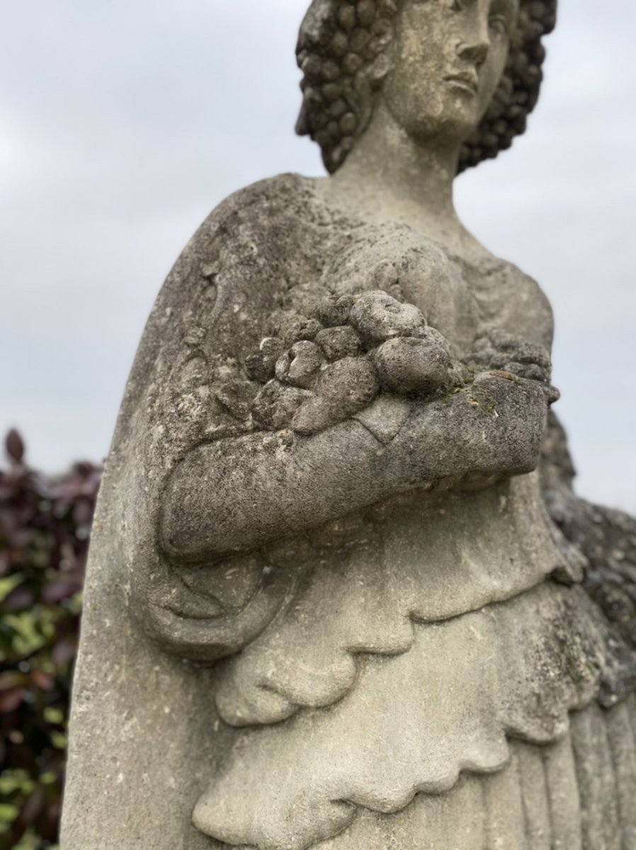 Statue De Jardin En Pierre Du Début Des Années 1900-photo-2