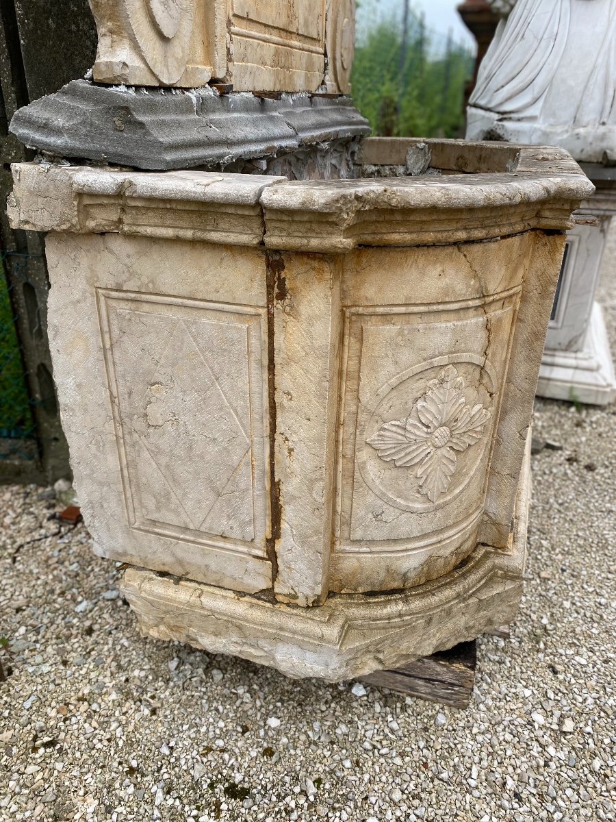 Fontaine Murale En Marbre d'époque Louis XIV-photo-3