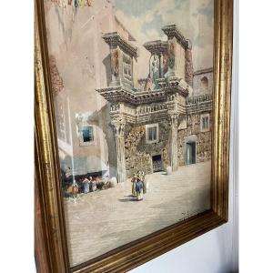 ACQUARELLO LE COLONNACCE ROMA