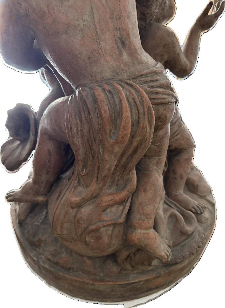 Grande gruppo di putti in terracotta-photo-4