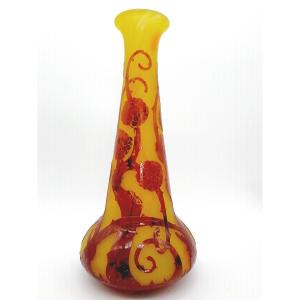 French Glass Vase Mulberry Decor 1920/1921